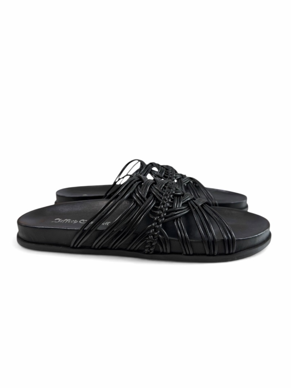 Jeffrey Campbell Intwined Strappy Slide Sandals Black Size 10 - Picture 4 of 16